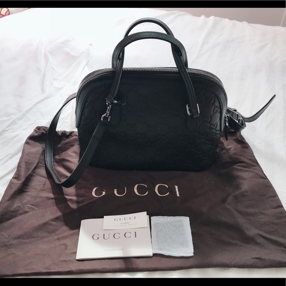 Gucci Handbags - Dome convertible mini Gucci logo leather satchel